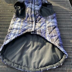 The Humane Society navy , grey and white plaid quilted pet jacket